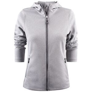 Printer RED Womens/Ladies Layback Hoodie / Grey Melange